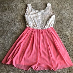 Pink and white dress